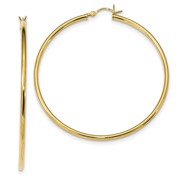925 Sterling Silver Gold-Tone Polished Hoop Earrings, 55.6mm x 54.1mm