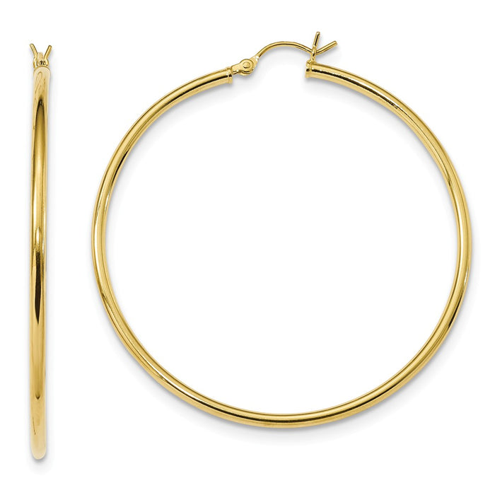 925 Sterling Silver Gold-Tone Polished Hoop Earrings, 51.6mm x 49mm