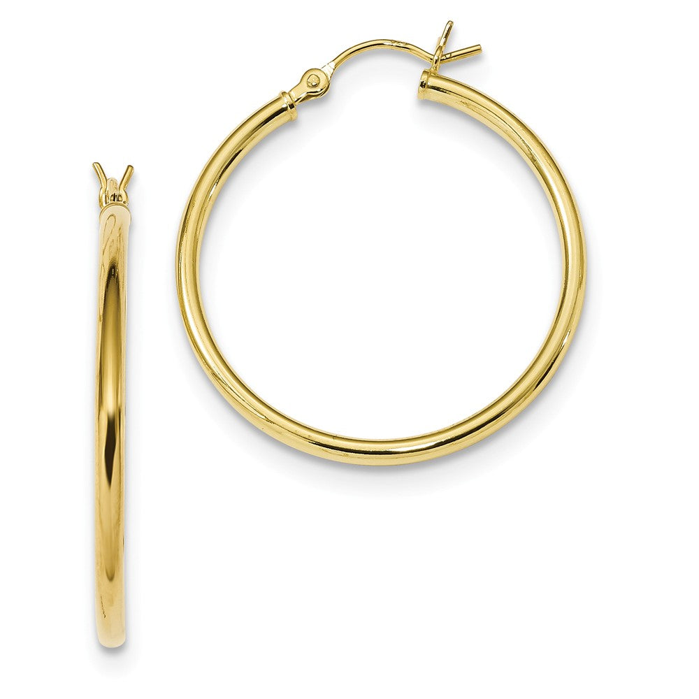 925 Sterling Silver Gold-Tone Polished Hoop Earrings, 31.9mm x 29.7mm