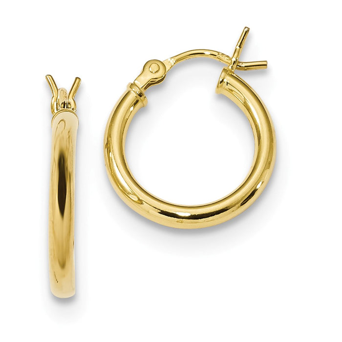 925 Sterling Silver Gold-Tone Polished Hoop Earrings, 15.6mm x 14.7mm