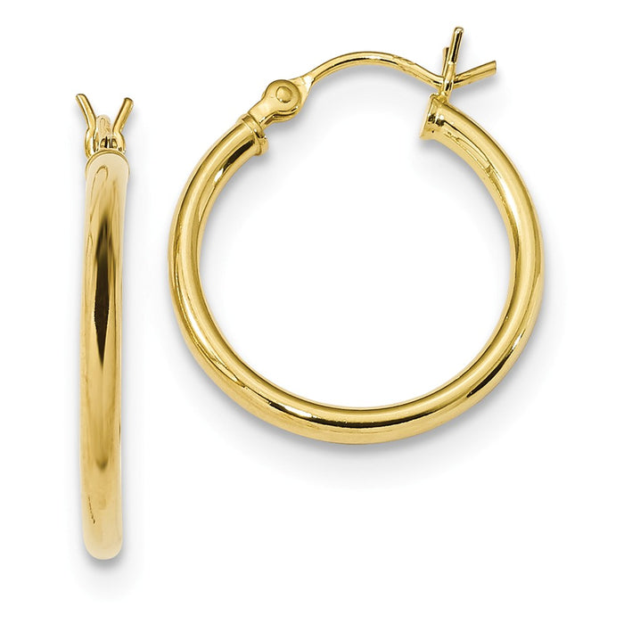 925 Sterling Silver Gold-Tone Polished Hoop Earrings, 21.5mm x 19.8mm