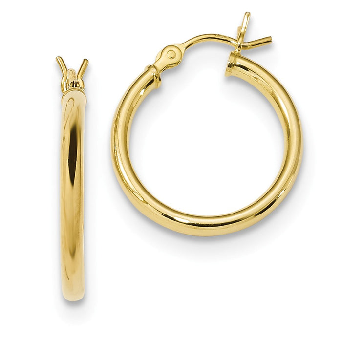 925 Sterling Silver Gold-Tone Polished Hoop Earrings, 19.5mm x 18.12mm