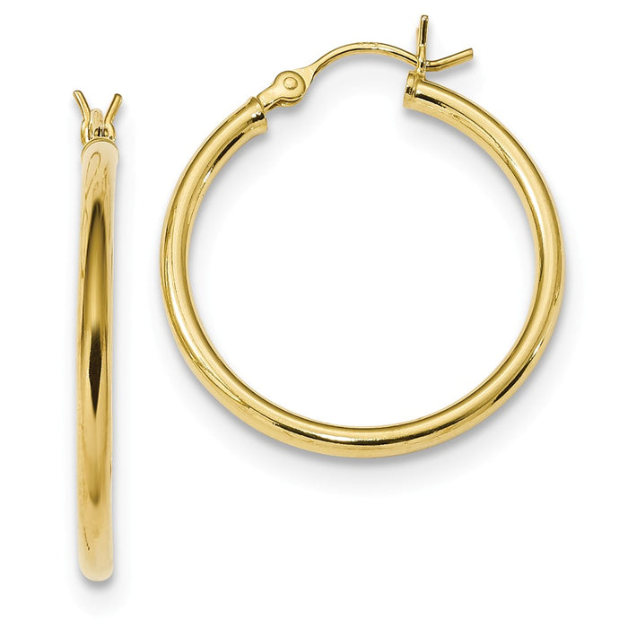 925 Sterling Silver Gold-Tone Polished Hoop Earrings, 26.5mm x 24.7mm