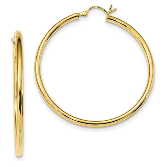 925 Sterling Silver Gold-Tone Polished Hoop Earrings, 47.9mm x 45.6mm
