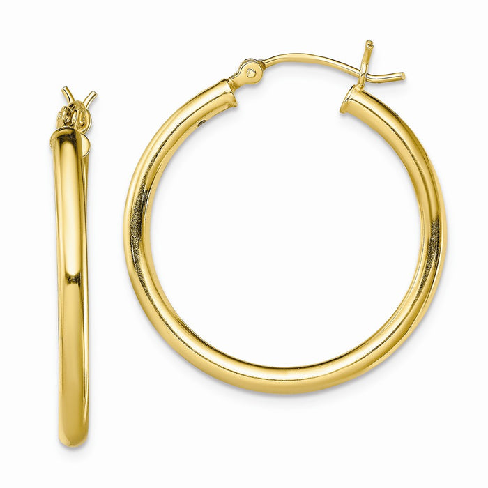 925 Sterling Silver Gold-Tone Polished Hoop Earrings, 29.1mm x 27.7mm