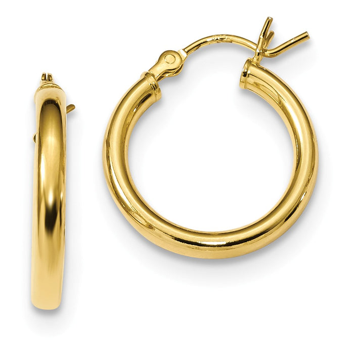 925 Sterling Silver Gold-Tone Polished Hoop Earrings, 19.5mm x 18.2mm