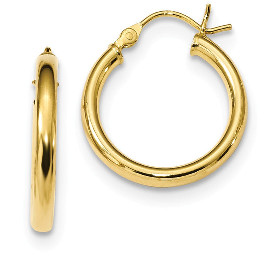 925 Sterling Silver Gold-Tone Polished Hoop Earrings, 22mm x 18.6mm