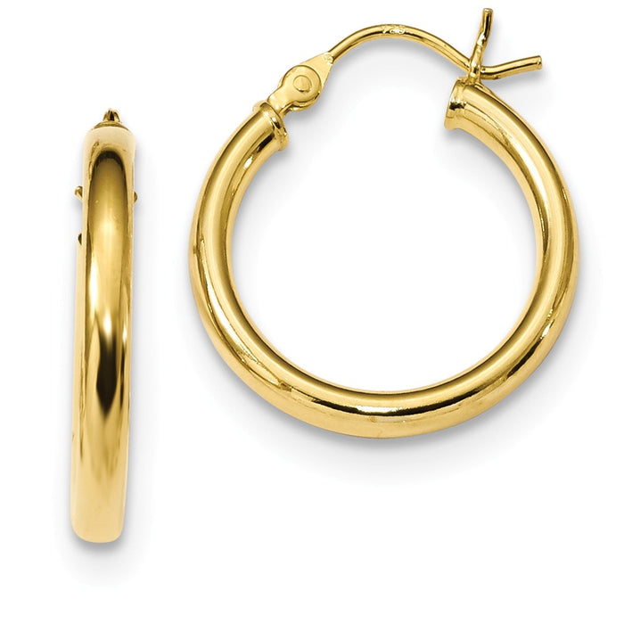 925 Sterling Silver Gold-Tone Polished Hoop Earrings, 22mm x 18.6mm