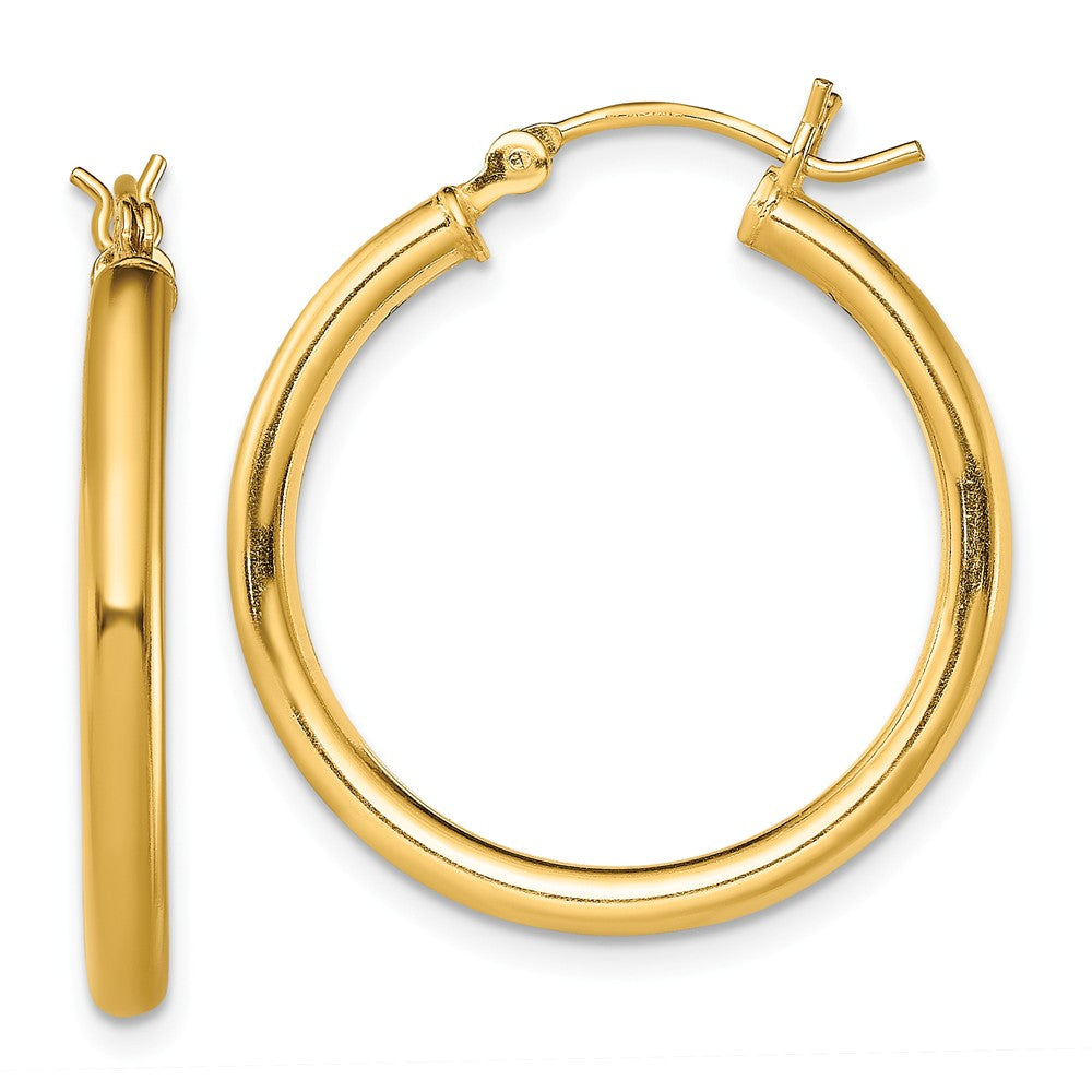 925 Sterling Silver Gold-Tone Polished Hoop Earrings, 26.2mm x 24.5mm