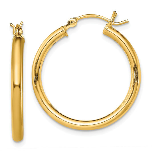 925 Sterling Silver Gold-Tone Polished Hoop Earrings, 26.2mm x 24.5mm