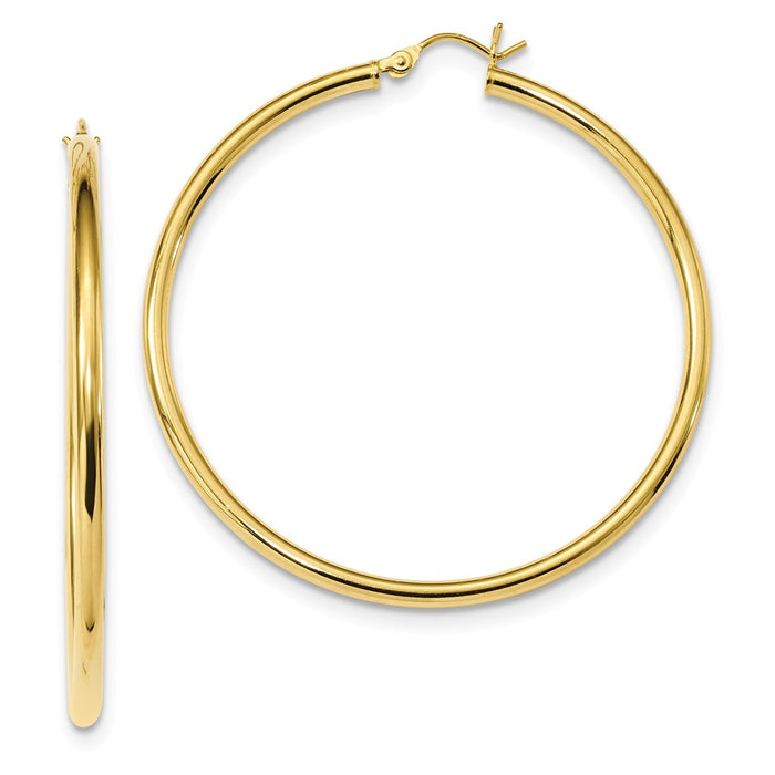 925 Sterling Silver Gold-Tone Polished Hoop Earrings, 51.6mm x 49.6mm