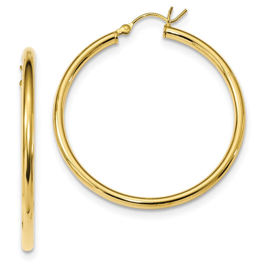 925 Sterling Silver Gold-Tone Polished Hoop Earrings, 41mm x 39.4mm
