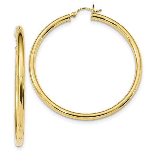 925 Sterling Silver Gold-Tone Polished Hoop Earrings, 50.2mm x 49mm