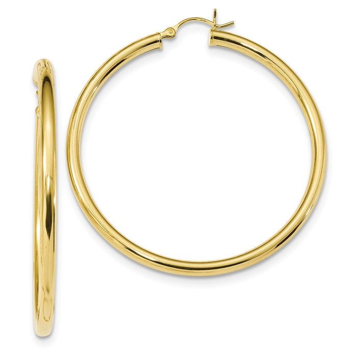 925 Sterling Silver Gold-Tone Polished Hoop Earrings, 50.2mm x 49mm