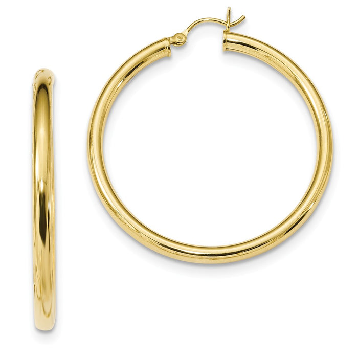 925 Sterling Silver Gold-Tone Polished Hoop Earrings, 40.6mm x 39.3mm