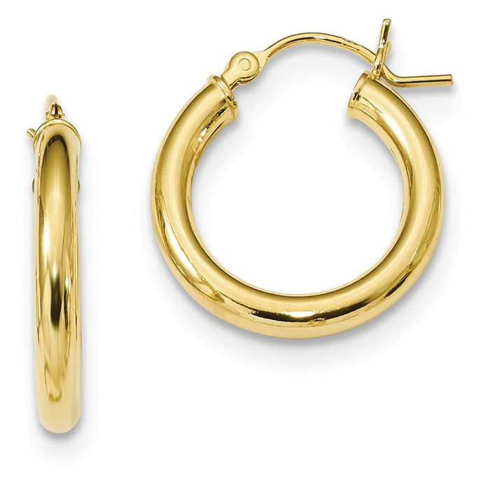 925 Sterling Silver Gold-Tone Polished Hoop Earrings, 21.5mm x 19.7mm