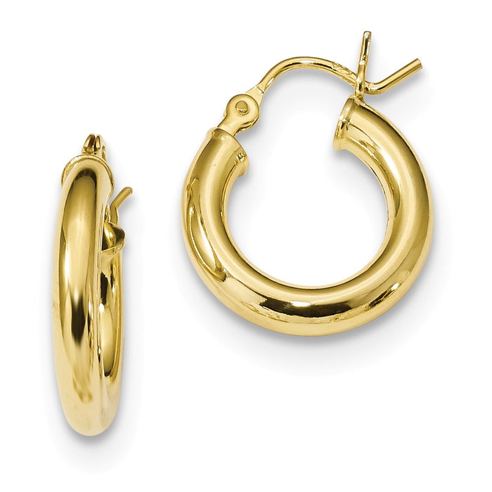 925 Sterling Silver Gold-Tone Polished Hoop Earrings, 17mm x 15.1mm