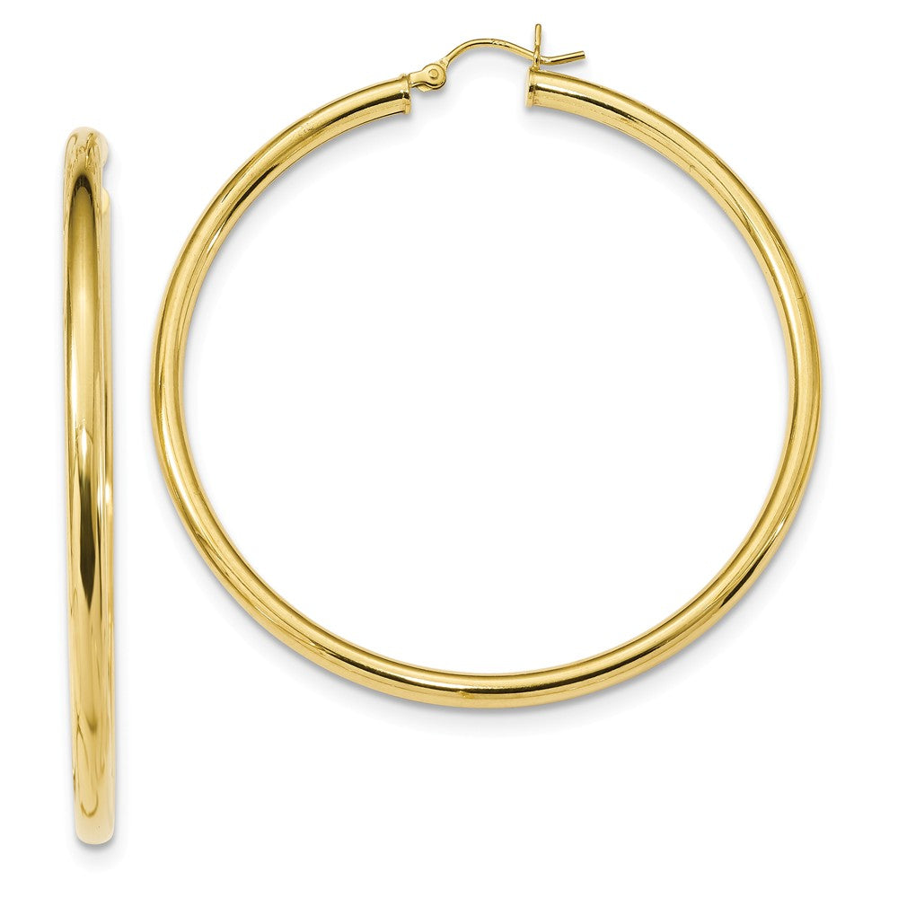 925 Sterling Silver Gold-Tone Polished Hoop Earrings, 56.9mm x 54.2mm