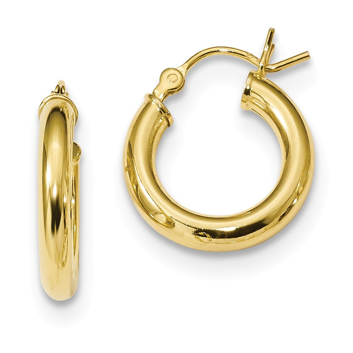 925 Sterling Silver Gold-Tone Polished Hoop Earrings, 17.3mm x 15.9mm