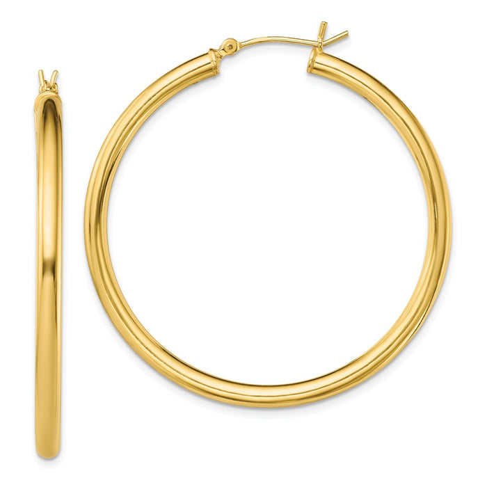 925 Sterling Silver Gold-Tone Polished Hoop Earrings, 47.1mm x 45.2mm