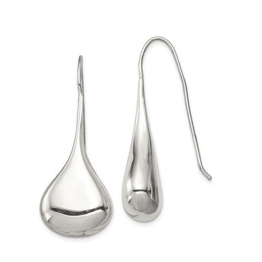 925 Sterling Silver French Wire Dangle Earrings, 43mm x 12mm