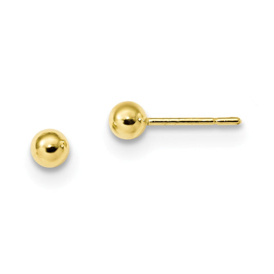 925 Sterling Silver Gold-Tone Polished Post Earrings, 4mm x 4mm