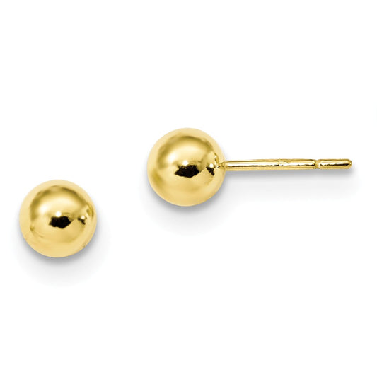 925 Sterling Silver Gold-Tone Polished Post Earrings, 6mm x 6mm