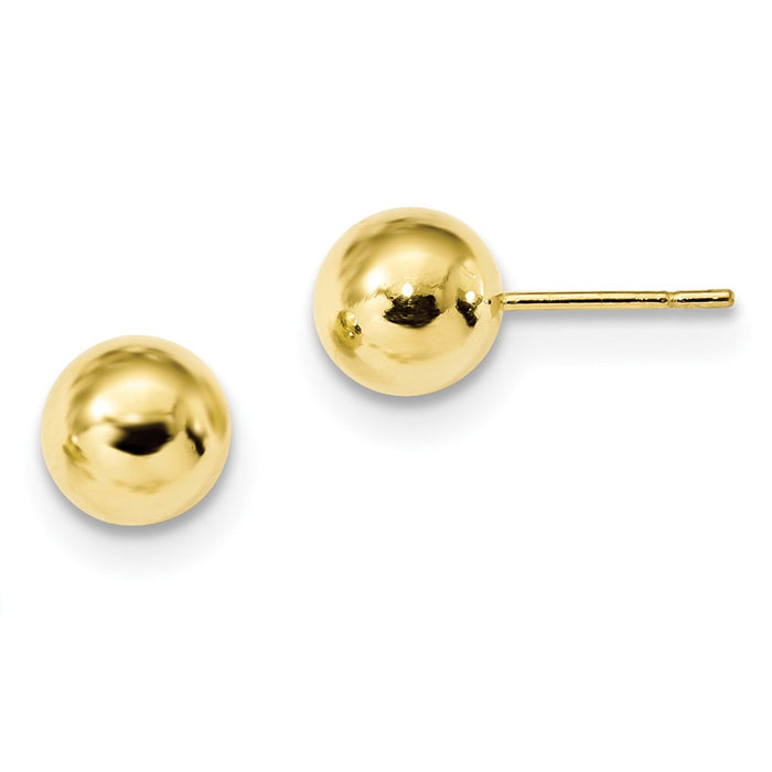 925 Sterling Silver Gold-Tone Polished Post Earrings, 8mm x 8mm