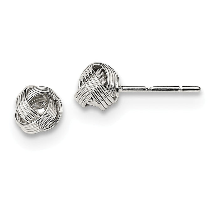 925 Sterling Silver Polished Love Knot Post Earrings, 6.15mm x 6.1mm