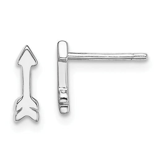 925 Sterling Silver Rhodium-plated Arrow Post Earrings, 2.8mm x 8.5mm