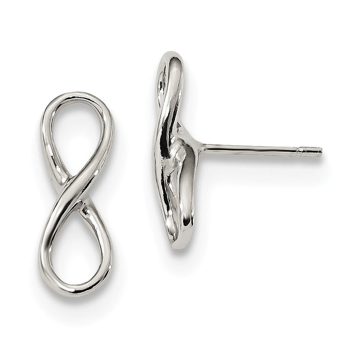 925 Sterling Silver Polished Infinity Knot Post Earrings, 16.8mm x 16.8mm