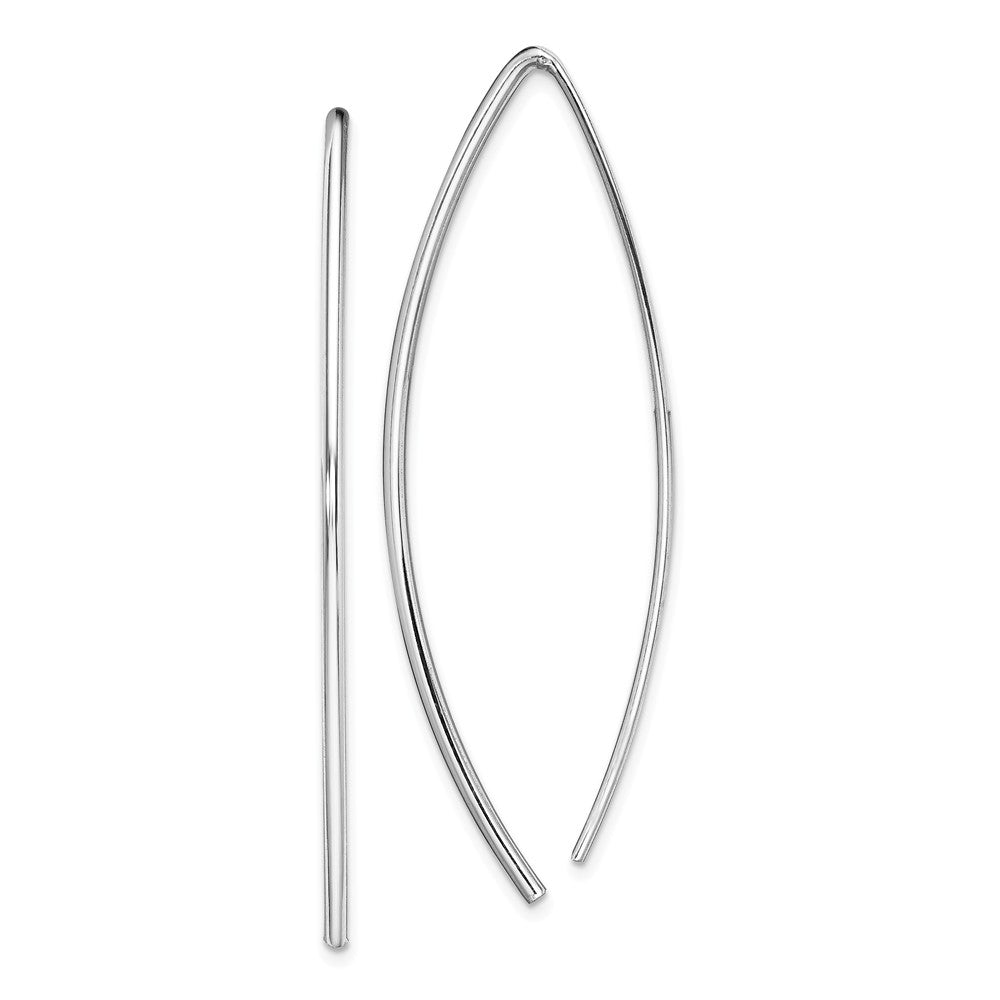 925 Sterling Silver Rhodium-plated Threader Earrings, 52mm x 2.77mm