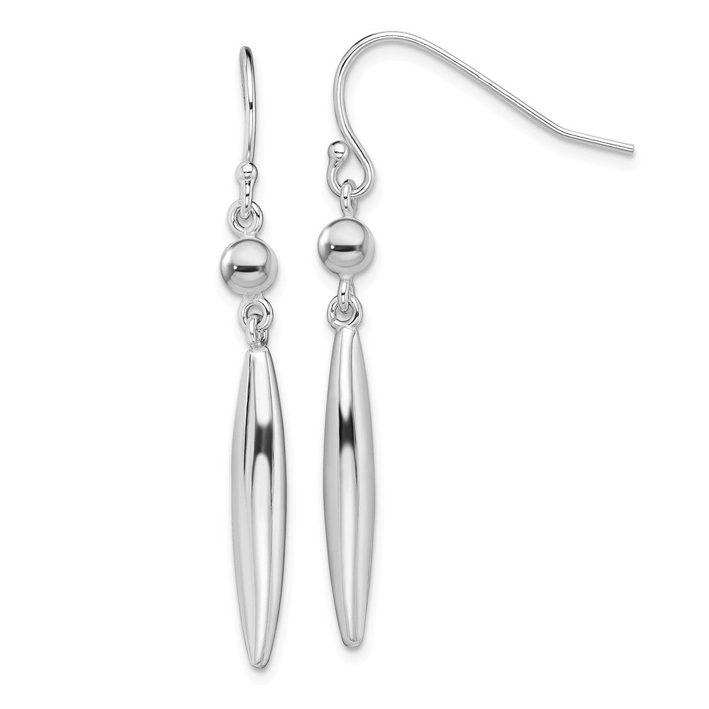 925 Sterling Silver Polished Dangle Shepherd Hook Earrings, 41.11mm x 4mm