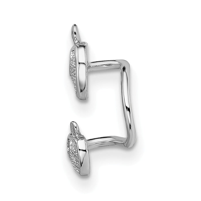 925 Sterling Silver Rhodium-plated Cubic Zirconia ( CZ ) Double Apple Right Cuff Earring, 15mm x 12mm