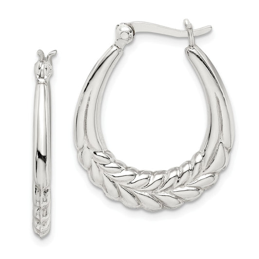 925 Sterling Silver Hoop Earrings, 25.25mm x 21mm