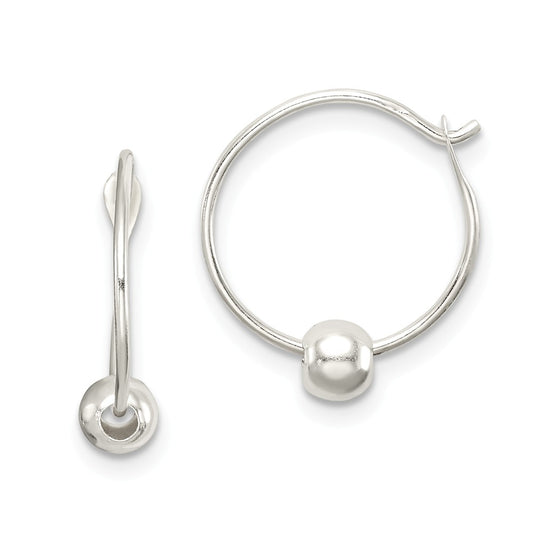 925 Sterling Silver Hoop Earrings, 12.83mm x 13.73mm