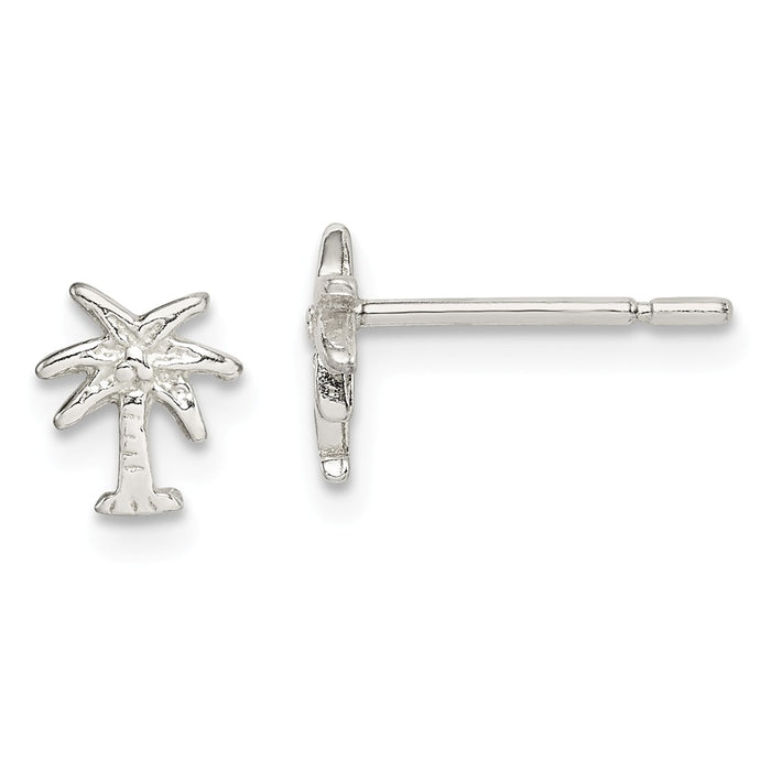 925 Sterling Silver Palm Tree Post Earrings,