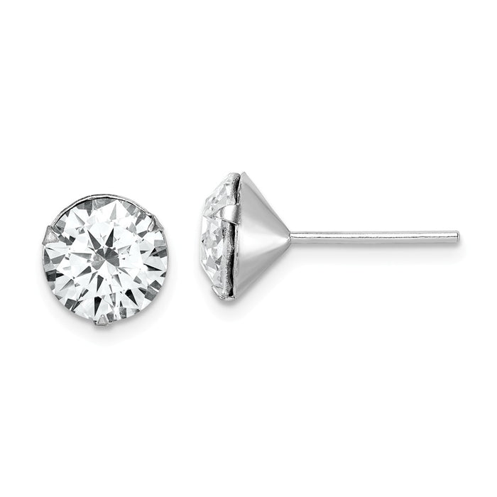 925 Sterling Silver Rhodium-plated Swarovski Crystal Post Earrings,