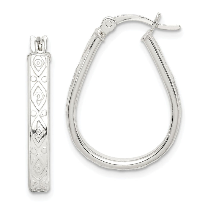 925 Sterling Silver Hoop Earrings, 3mm