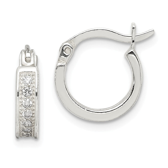 925 Sterling Silver Cubic Zirconia ( CZ ) Hoop Earrings,