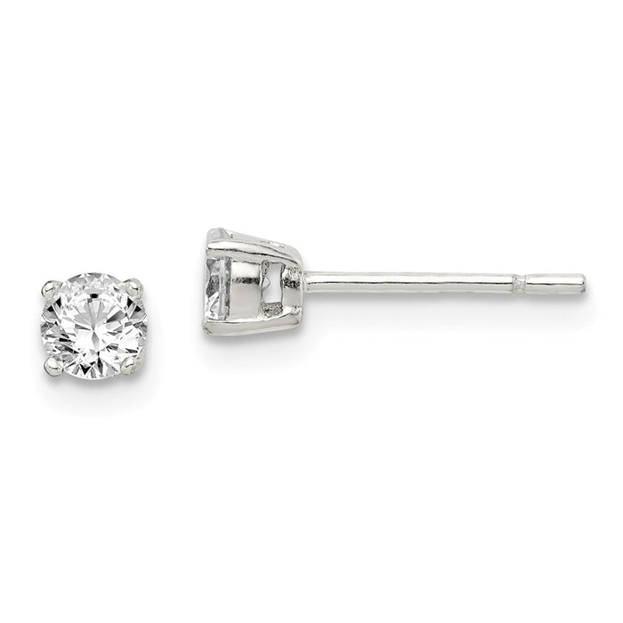 925 Sterling Silver Cubic Zirconia ( CZ ) Post Earrings,