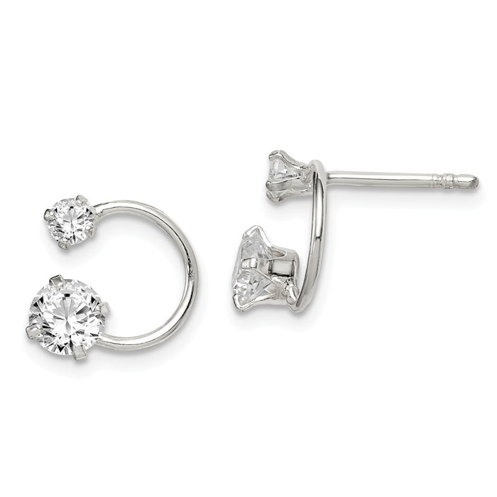 925 Sterling Silver Cubic Zirconia ( CZ ) Post Earrings,