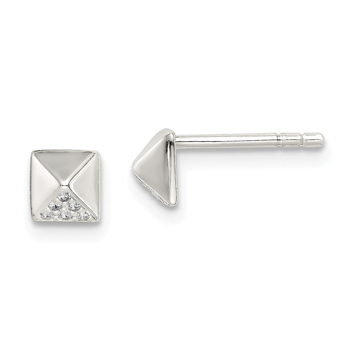 925 Sterling Silver Cubic Zirconia ( CZ ) Post Earrings,