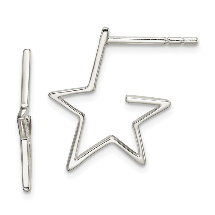 925 Sterling Silver Star Post Earrings,