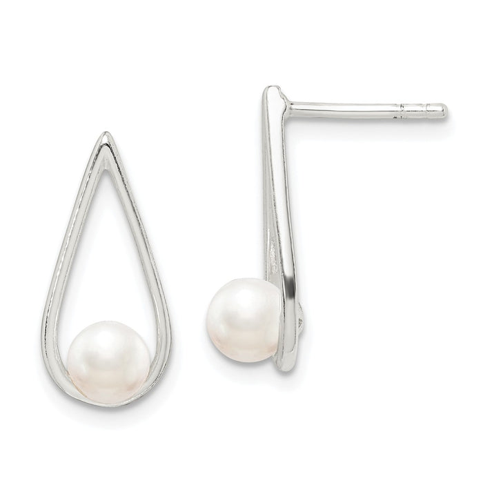 925 Sterling Silver Glass Pearl Earrings,