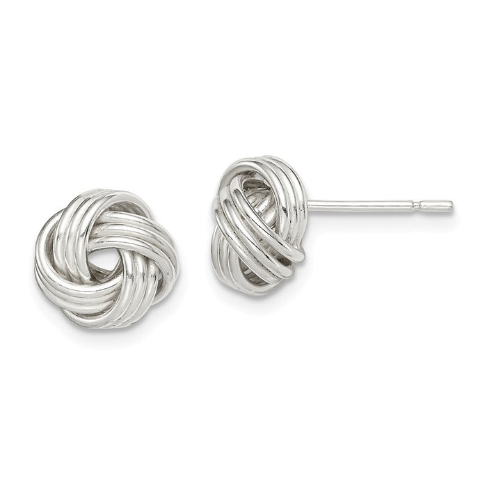 925 Sterling Silver Love Knot Post Earrings,
