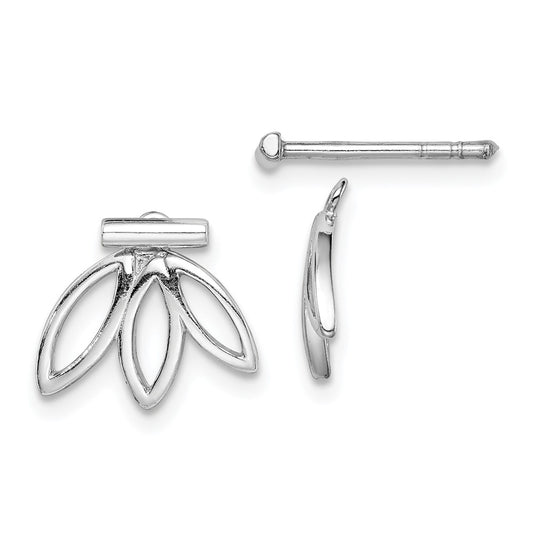 925 Sterling Silver Rhodium-Plated Earrings, 12.29mm x 10.51mm