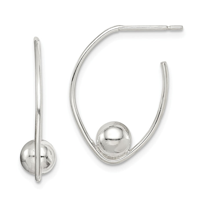 925 Sterling Silver Polished Dangle Earrings,