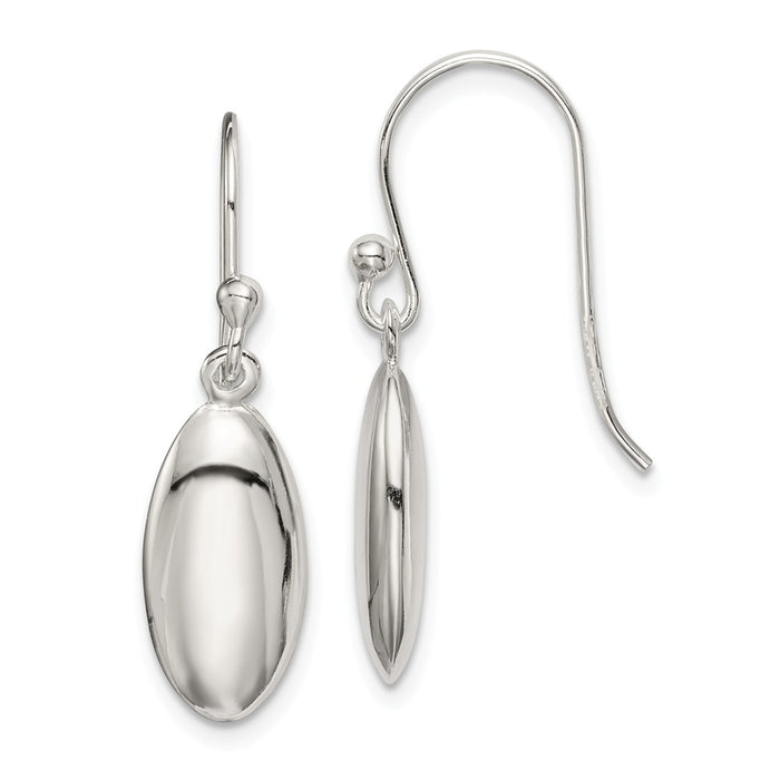 925 Sterling Silver Oval Bead Dangle Earrings, 0mm x 0mm