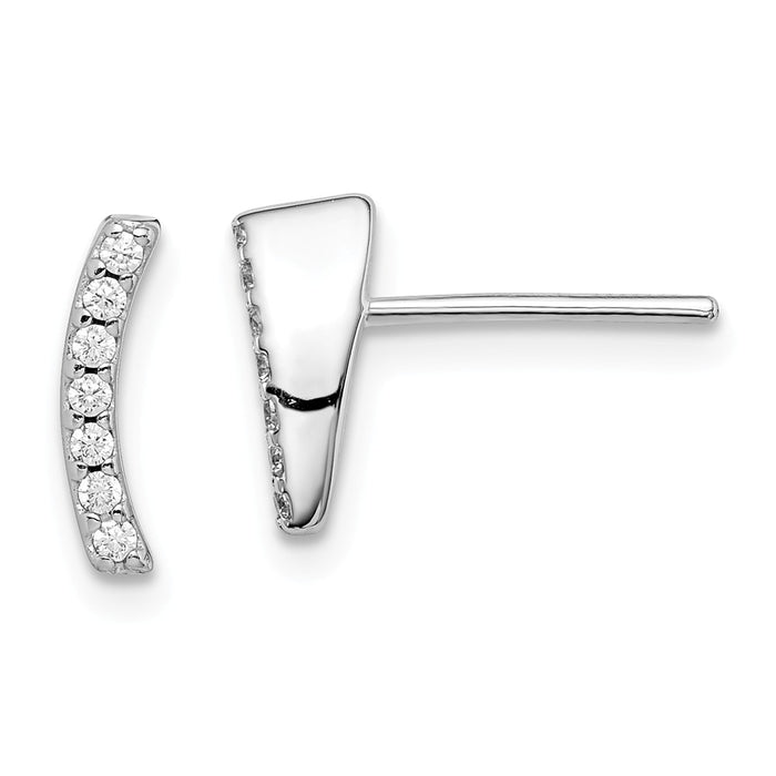925 Sterling Silver Rhodium-Plated Cubic Zirconia ( CZ ) Earrings,